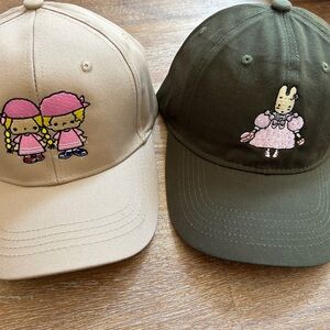 Sanrio Marron Cream and Patty & Jimmy embroidery hats